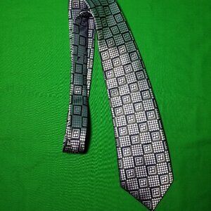Vitorofolo 100% Silk Made in Italy Ties Men's Purple/Black  Square Classic Tie